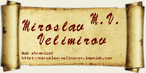 Miroslav Velimirov vizit kartica
